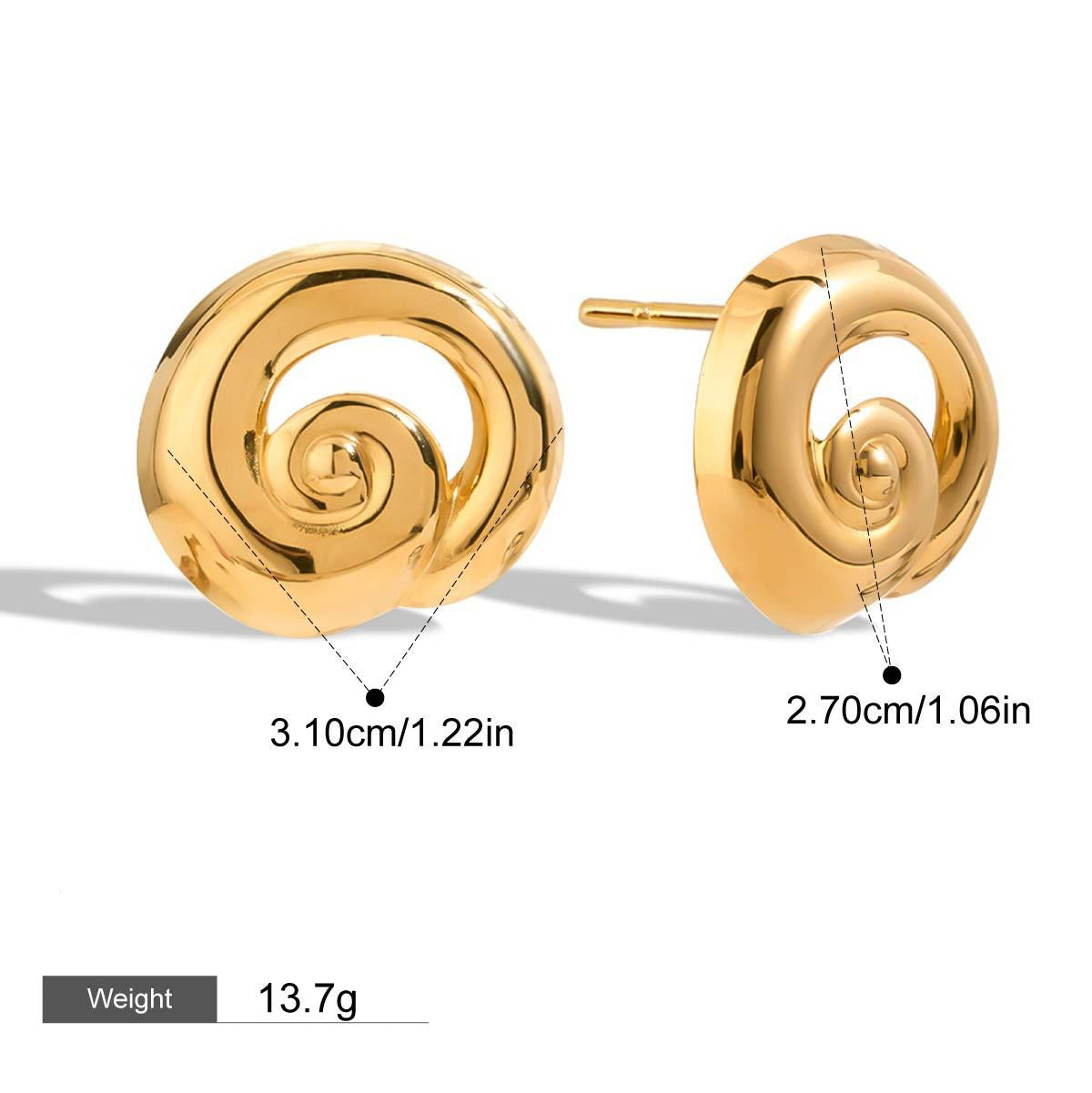 18K gold hollow thread design classic and fashionable earrings Vera Lux