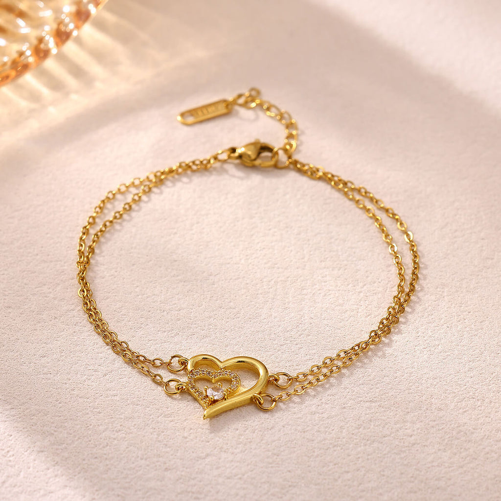 Adjustable Heart Zircon Bracelet For Women Vera Lux
