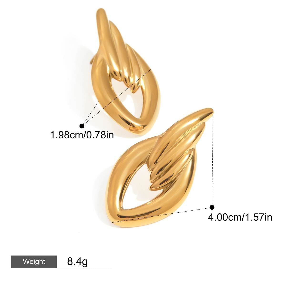 18K gold geometric diamond hollow design simple personality earrings Vera Lux
