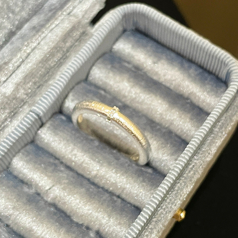 2026 New High-End Sparkling Zircon Brushed Open Ring For Women, Light Luxury Niche Index Finger Ring Vera Lux