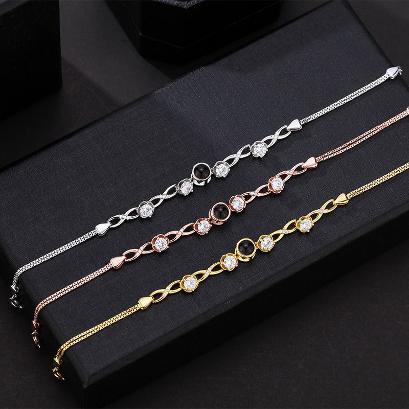 Customized Infinity Symbol Photo Projection Bracelet Vera Lux