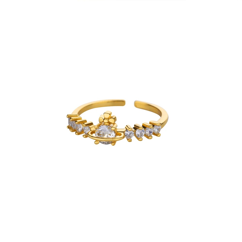 18k Gold-plated Ring, Niche And Unique, With Diamond Setting Vera Lux