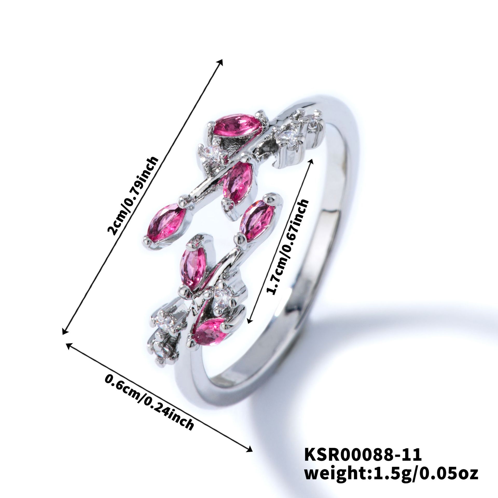Womens Personality Leaf Ring Vera Lux