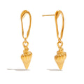 18K gold conch-shaped earrings with textured beach style Vera Lux
