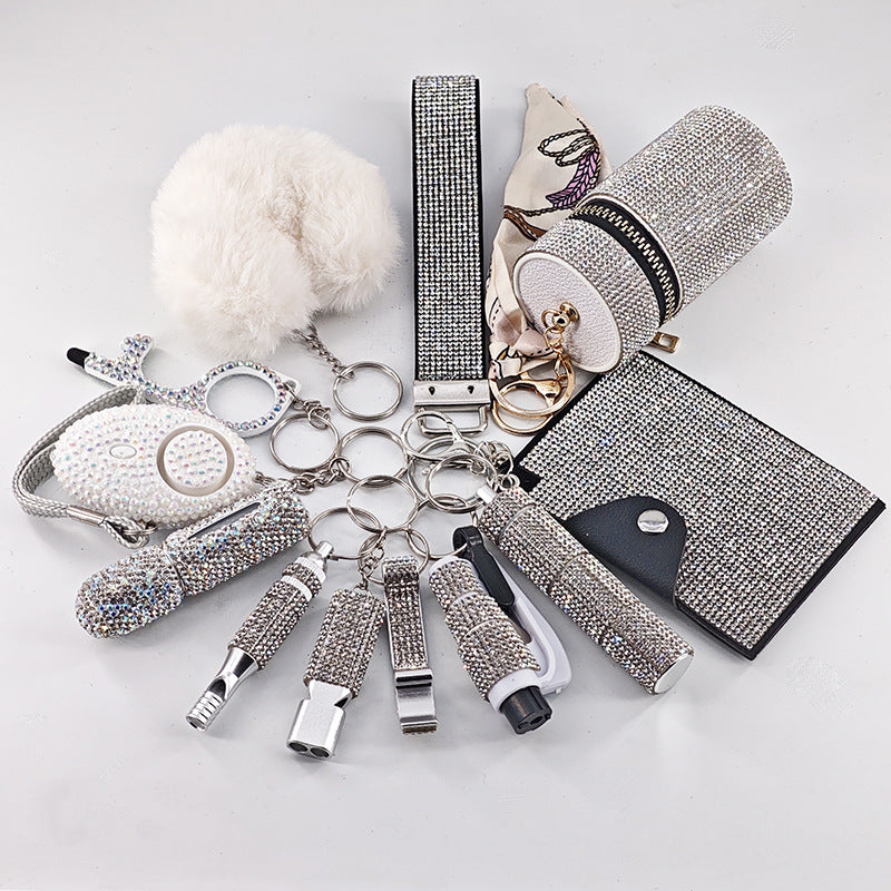 Multifunctional Portable Womens 12-Piece Keychain Set Vera Lux