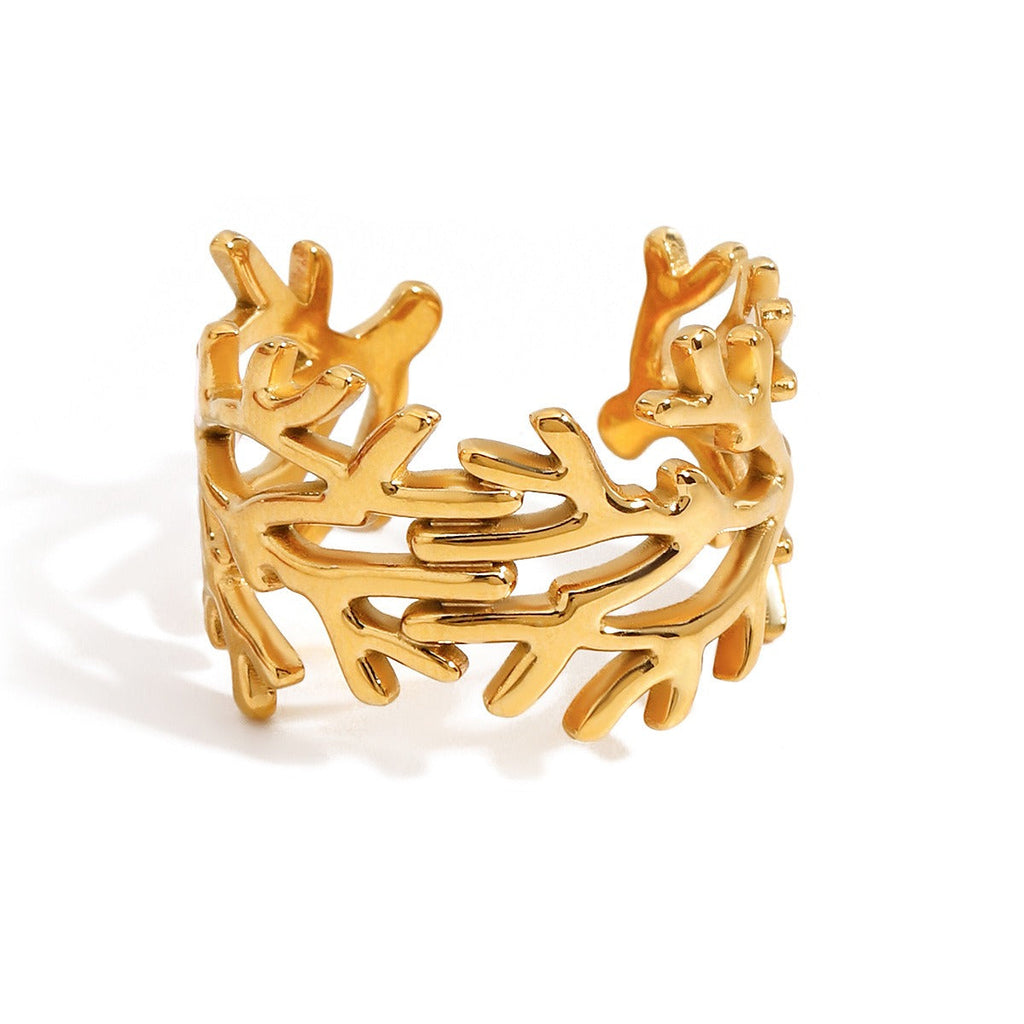18k gold titanium steel ring Vera Lux