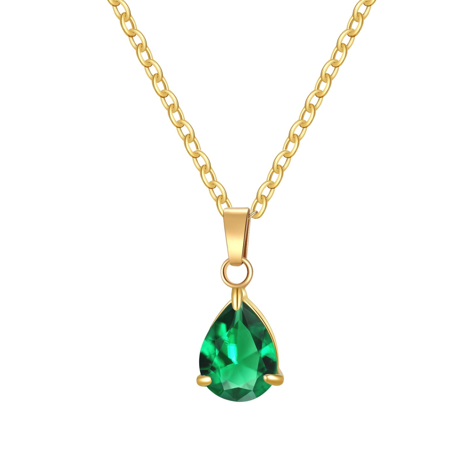 3A Water Drop Zircon Small Pendant Solitaire Pear-Shaped Zircon Womens Clavicle Chain Vera Lux