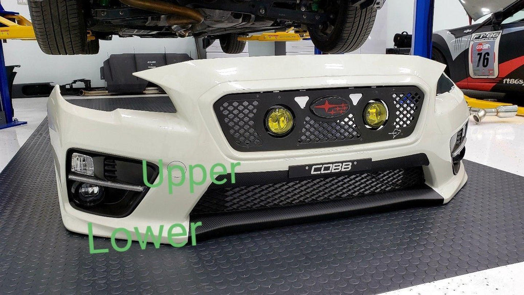 2018 Style Bumper Overlay Upper AND Lower (Carbon Vinyl, Gloss Black, or Matte Black) - 2015-2017 WRX / STI StickerFab