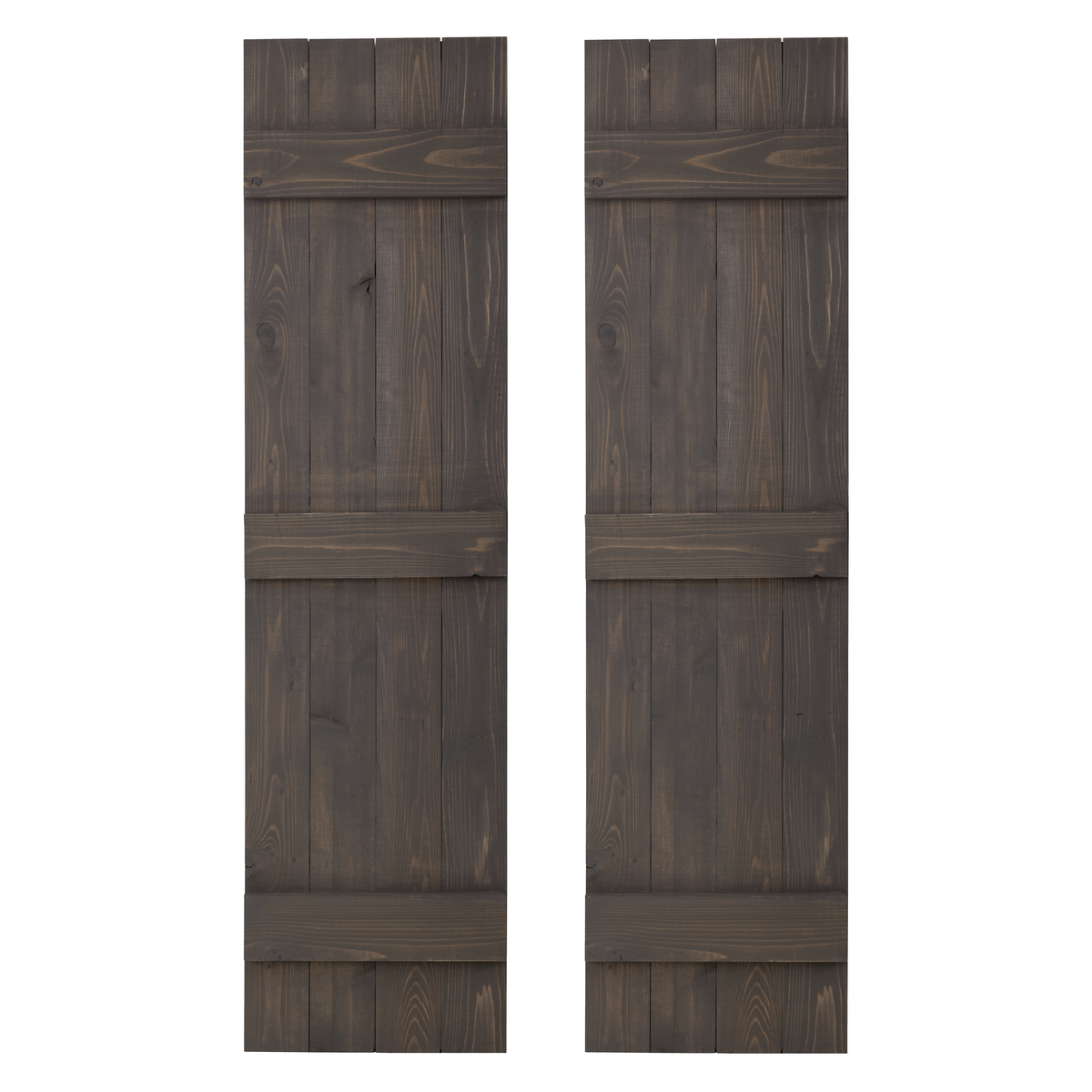 Traditional Board & Batten Exterior Wood Shutters - Cedar - Set of 2 Dogberrycollections