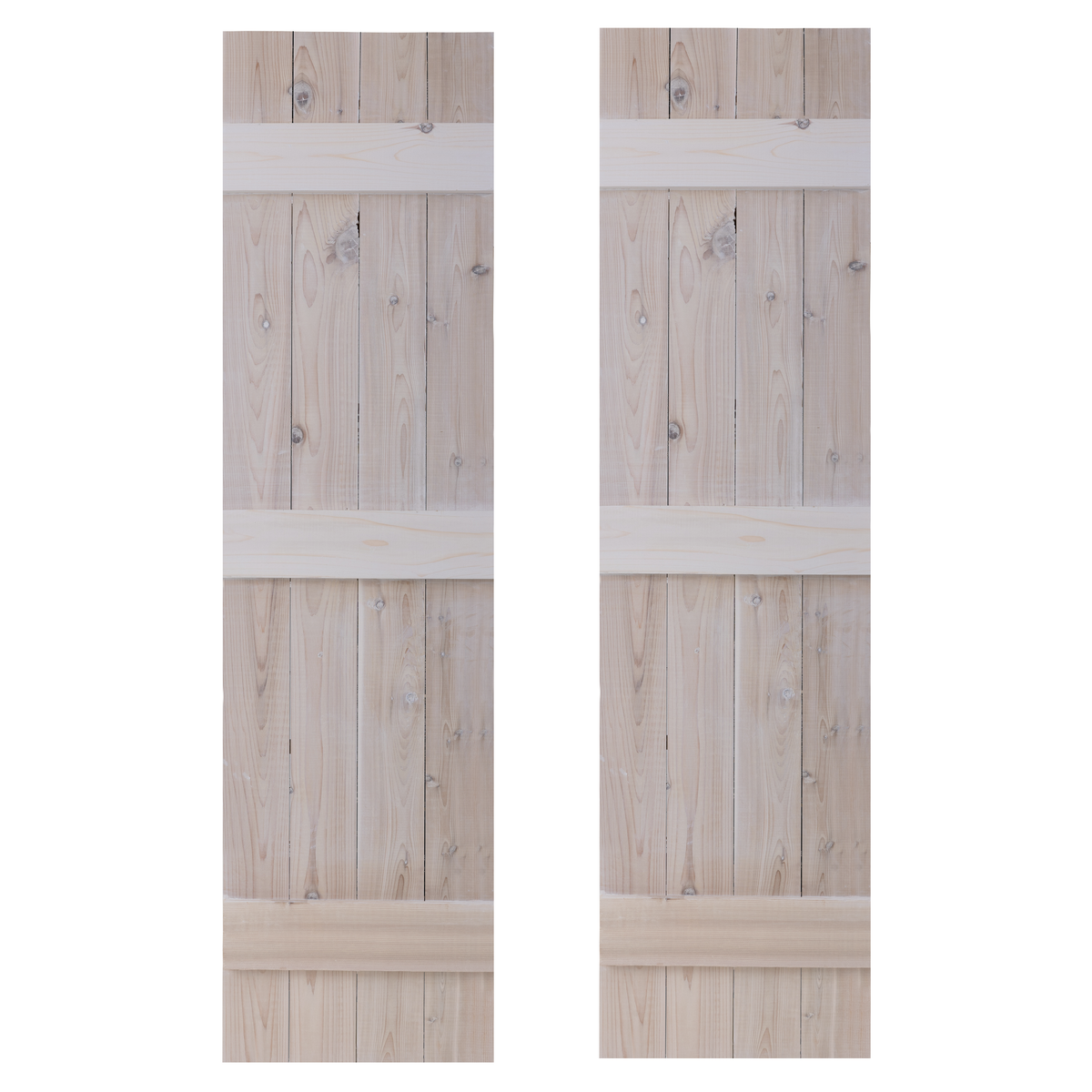 Traditional Board & Batten Exterior Wood Shutters - Cedar - Set of 2 Dogberrycollections