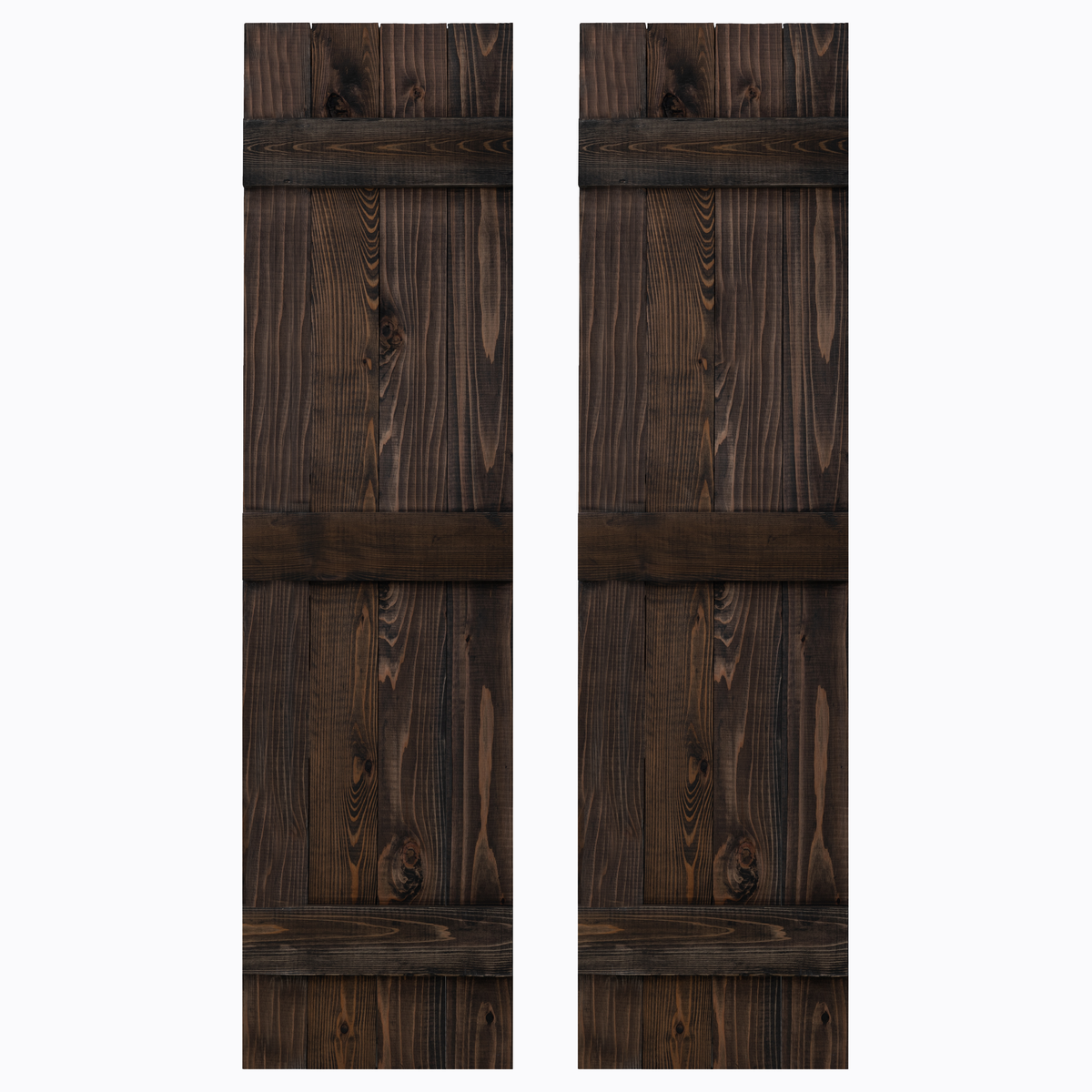 Traditional Board & Batten Exterior Wood Shutters - Cedar - Set of 2 Dogberrycollections