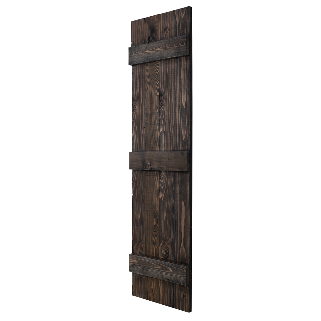 Traditional Board & Batten Exterior Wood Shutters - Cedar - Set of 2 Dogberrycollections