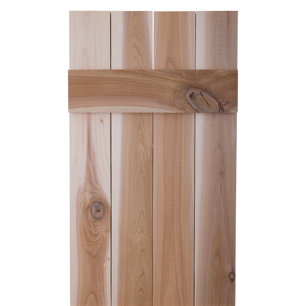 Traditional Board & Batten Exterior Wood Shutters - Cedar - Set of 2 Dogberrycollections