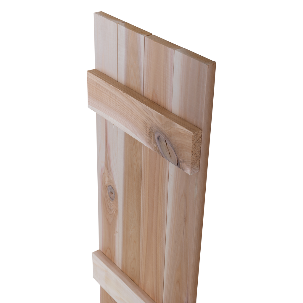 Traditional Board & Batten Exterior Wood Shutters - Cedar - Set of 2 Dogberrycollections