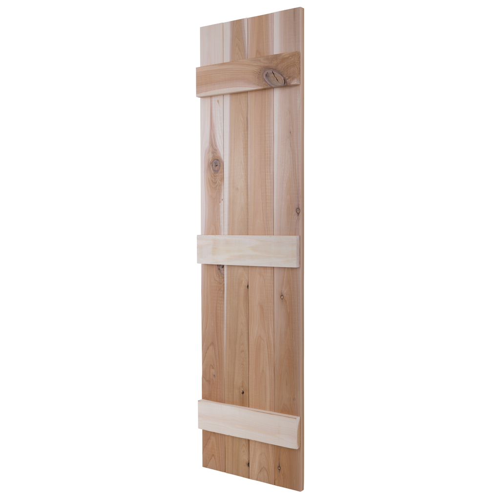 Traditional Board & Batten Exterior Wood Shutters - Cedar - Set of 2 Dogberrycollections