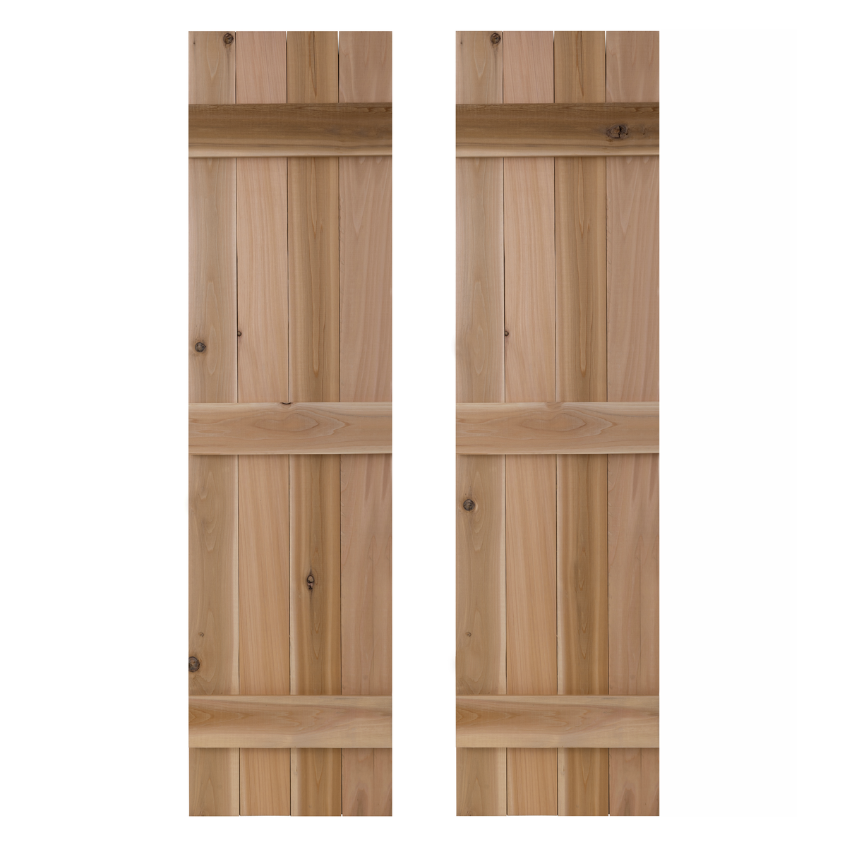 Traditional Board & Batten Exterior Wood Shutters - Cedar - Set of 2 Dogberrycollections