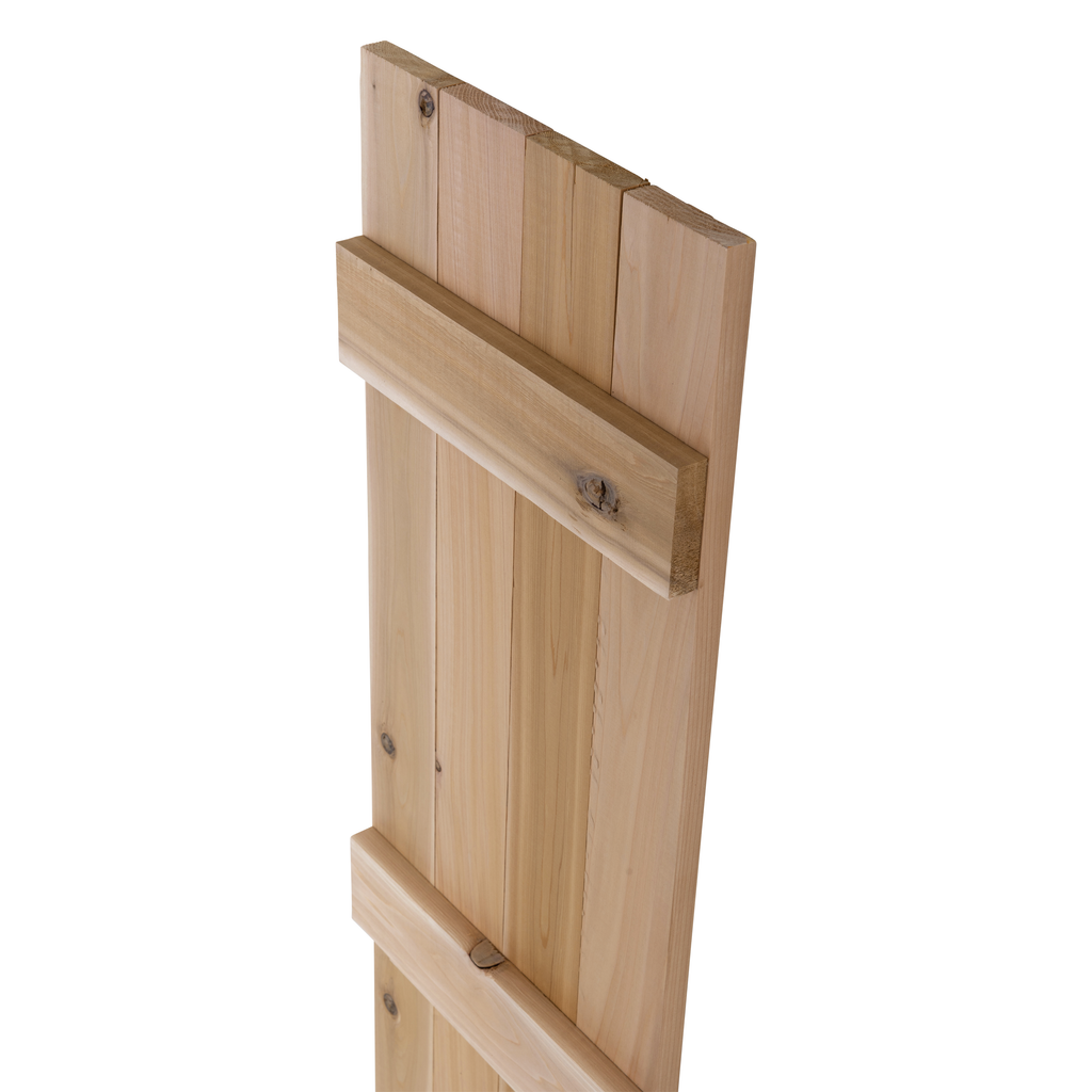 Traditional Board & Batten Exterior Wood Shutters - Cedar - Set of 2 Dogberrycollections
