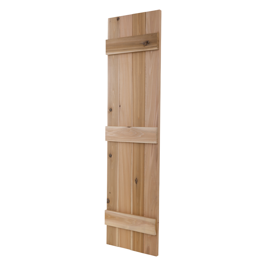 Traditional Board & Batten Exterior Wood Shutters - Cedar - Set of 2 Dogberrycollections