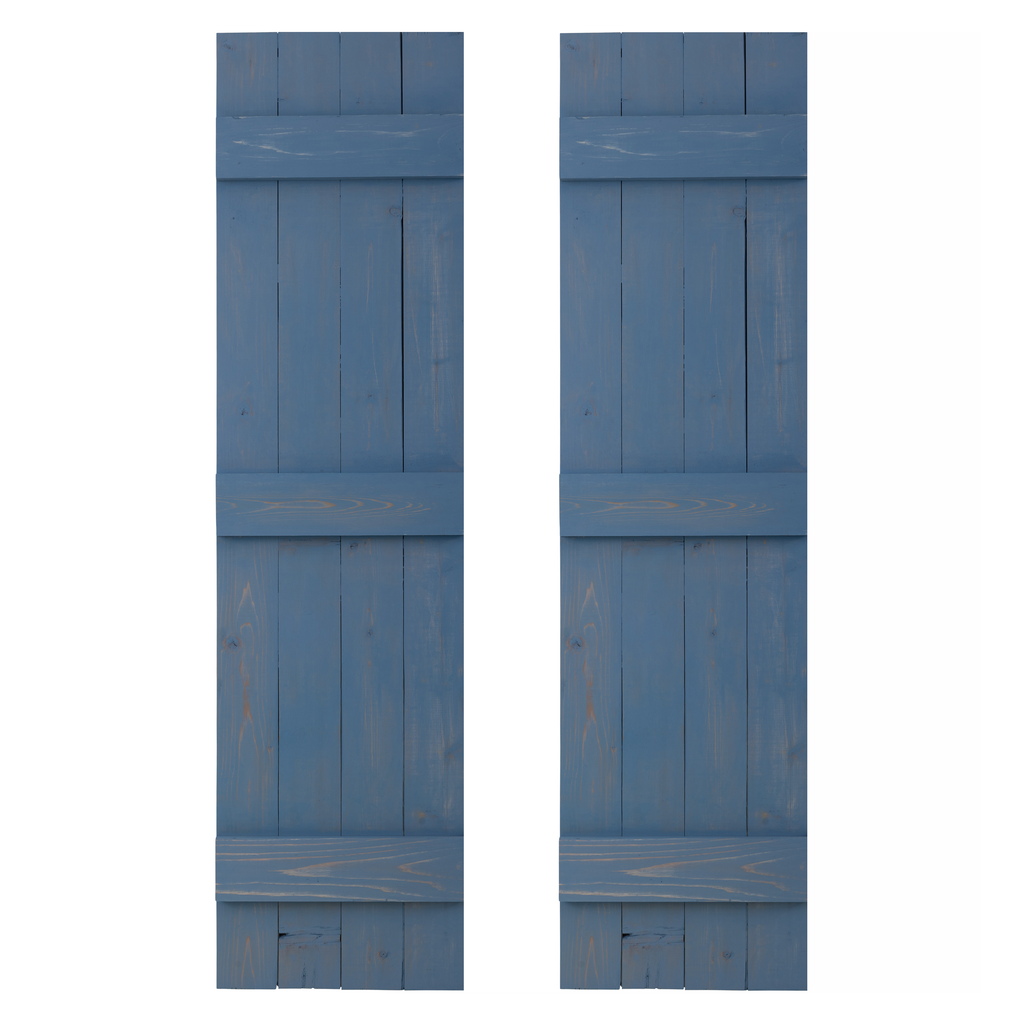 Traditional Board & Batten Exterior Wood Shutters - Cedar - Set of 2 Dogberrycollections