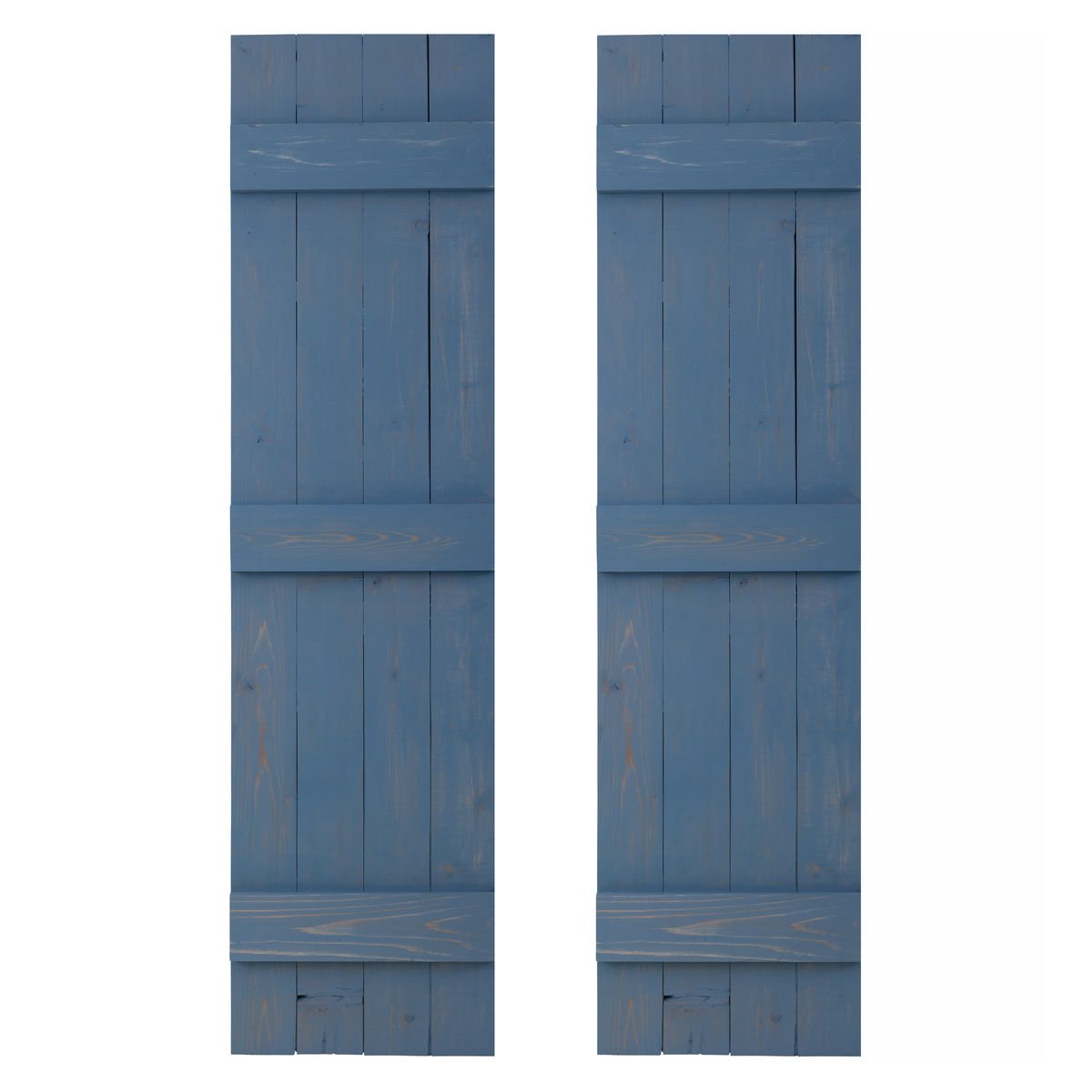 Traditional Board & Batten Exterior Wood Shutters - Cedar - Set of 2 Dogberrycollections