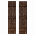 Traditional Board & Batten Exterior Wood Shutters - Cedar - Set of 2 Dogberrycollections