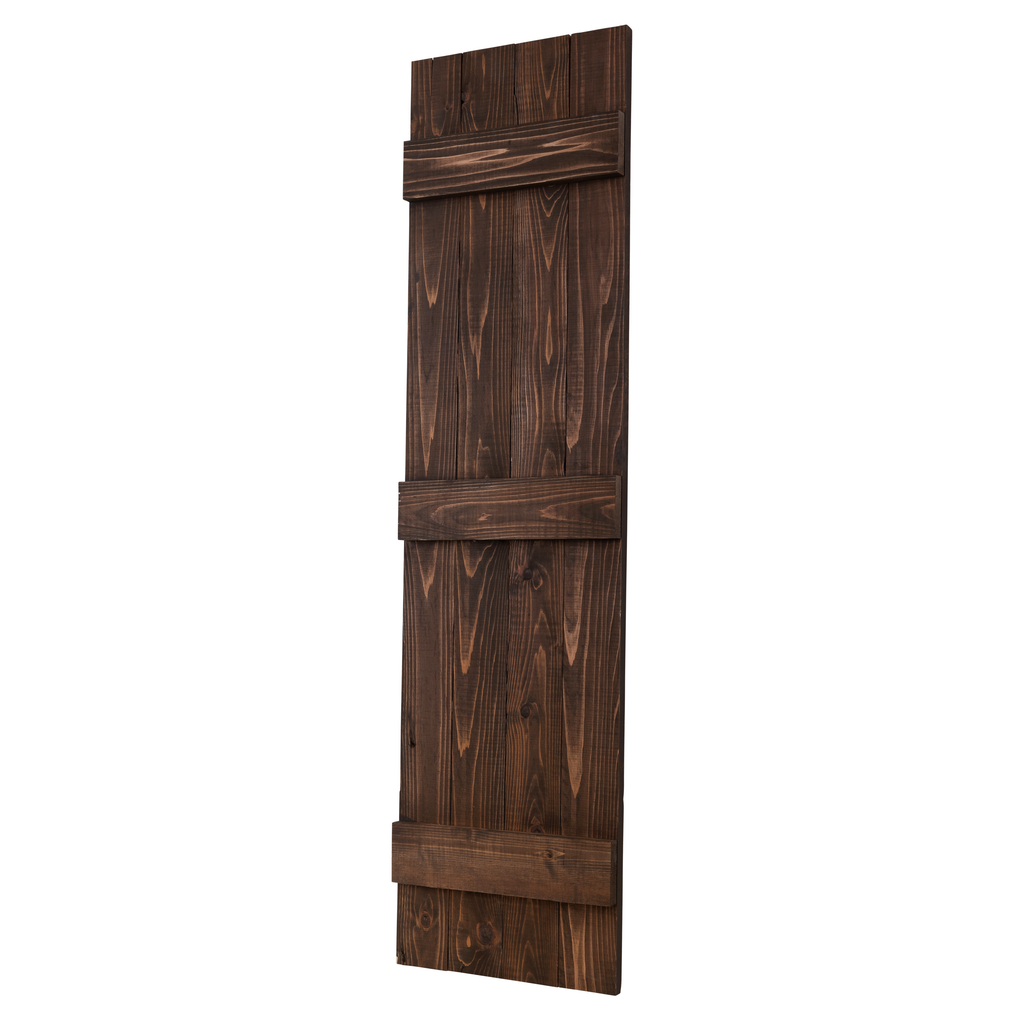 Traditional Board & Batten Exterior Wood Shutters - Cedar - Set of 2 Dogberrycollections
