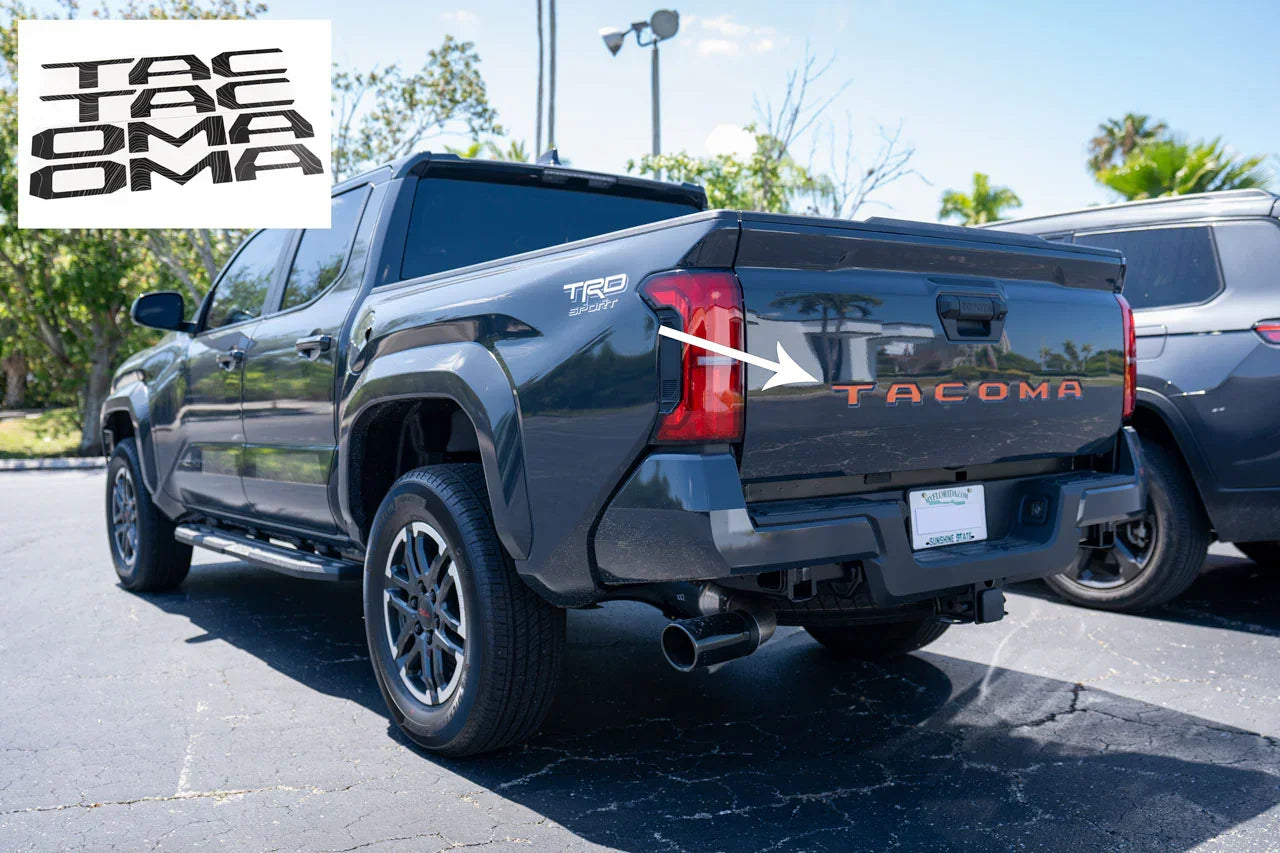 Topographic Map Tailgate Inlay Letters - 2024+ Tacoma StickerFab