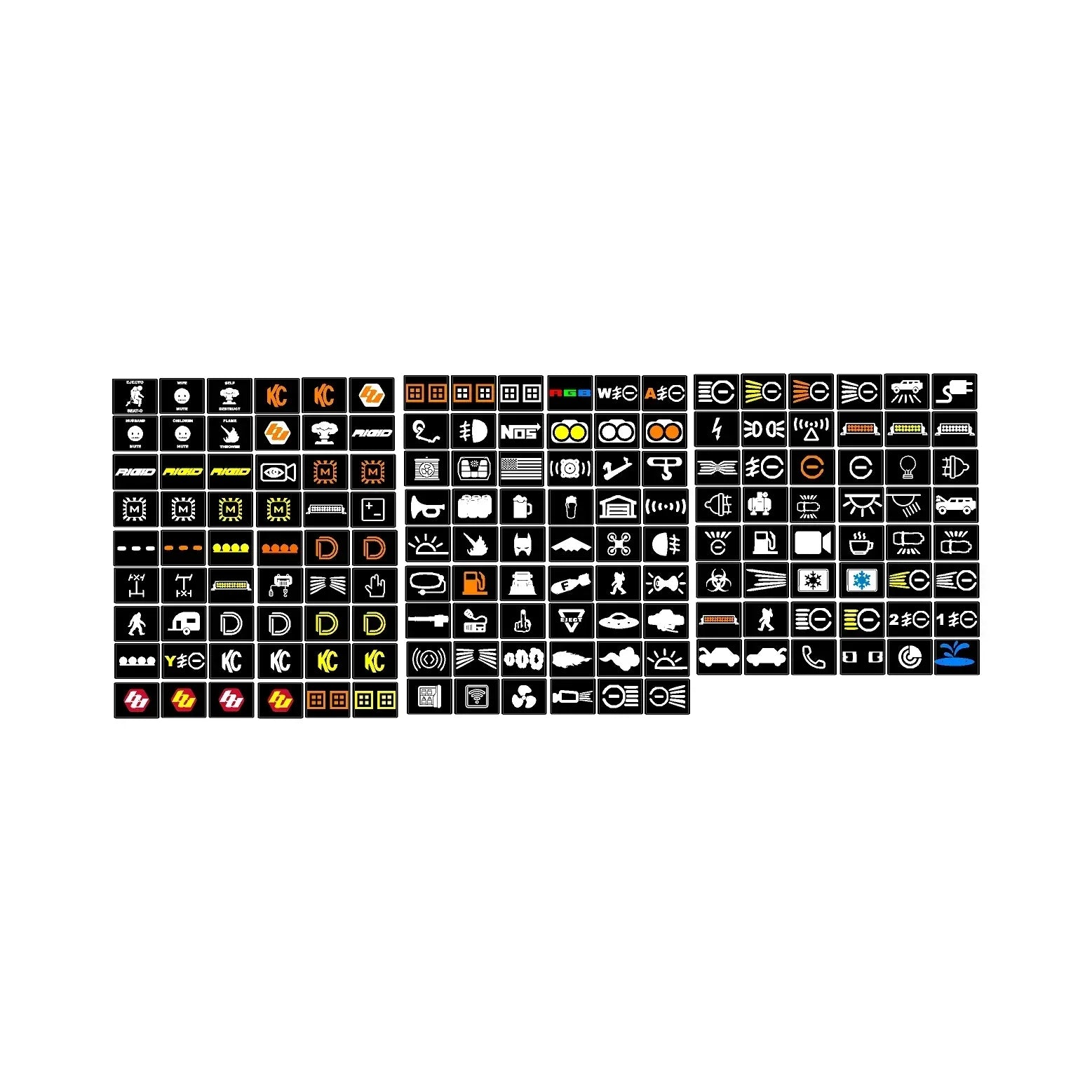 Auxiliary Switch Labels (Upfitter) - 2024+ Tacoma / Land Cruiser / 2025+ 4Runner StickerFab