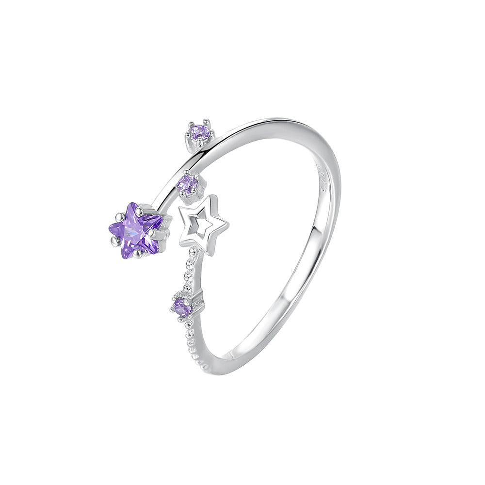 Star Girl Sterling Silver Niche All-Match Adjustable Ring Vera Lux