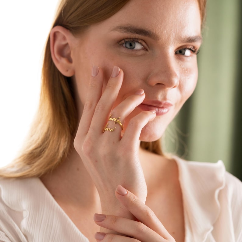 Customized Double Name Open Ring Vera Lux
