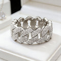S925 Silver Ring Clasp With Cubic Zirconia Quadrilateral Shape Vera Lux