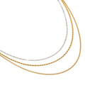 18K gold three-layer chain with gold and silver color matching design, noble and elegant necklace Vera Lux