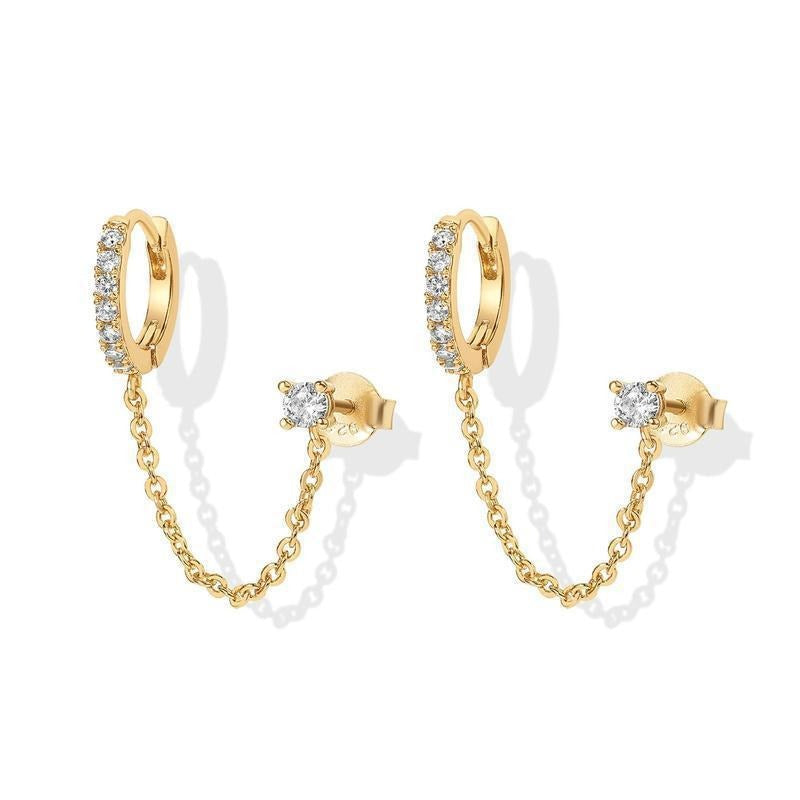 S925 Silver Single-Row Diamond Stud Earrings Vera Lux