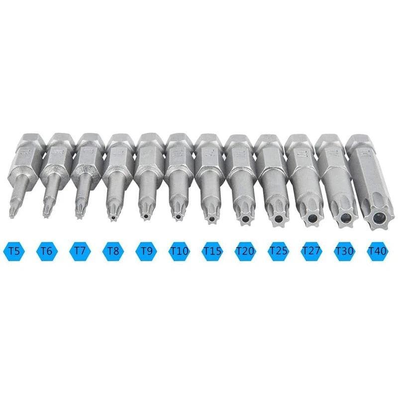 21 Offroad Torx 1/4" Screwdriver Bit Set (T5 T6 T7 T8 T9 T10 T15 T20 T25 T 27 T30 T40) - Universal StickerFab
