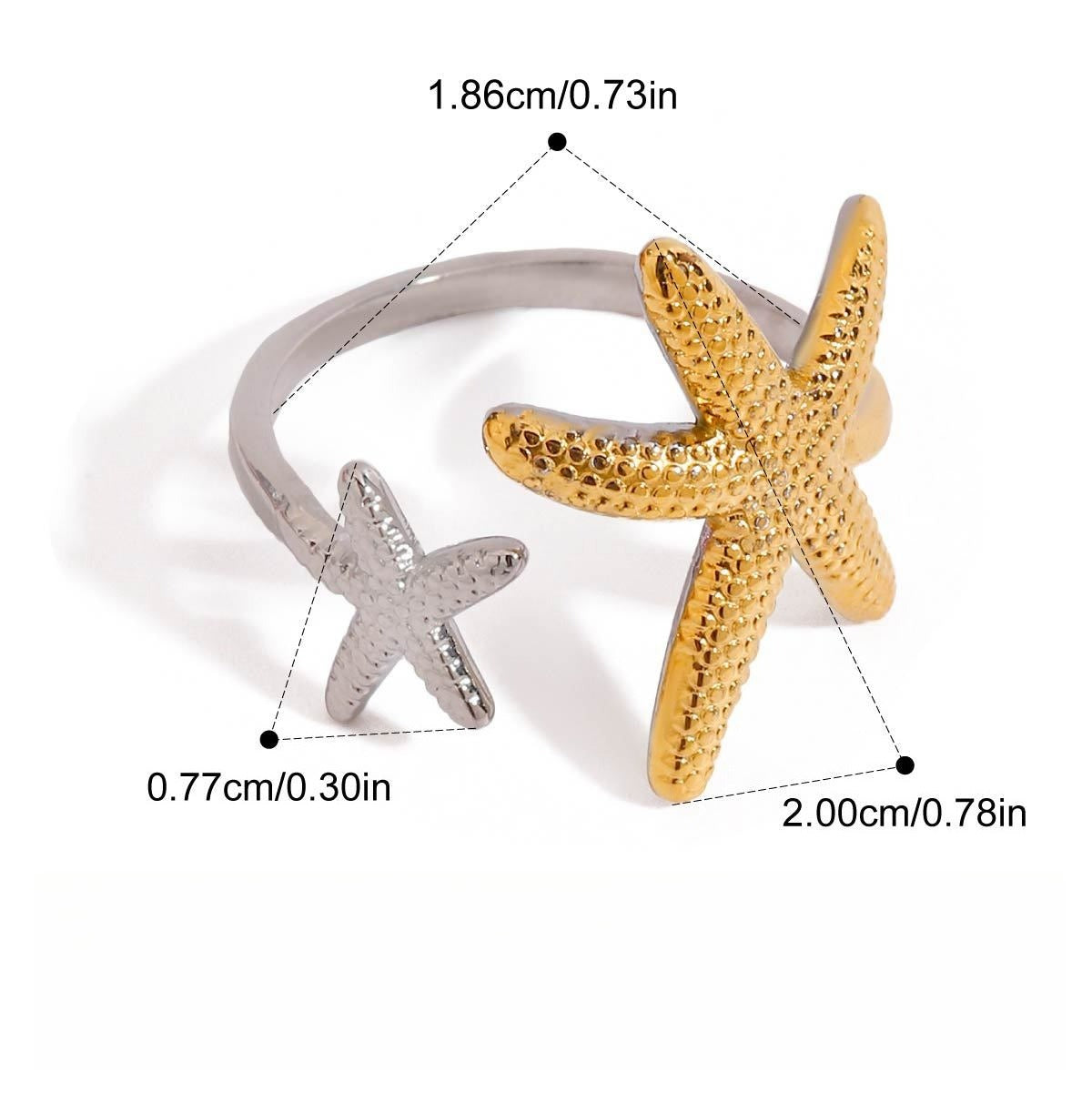 Starfish Shell Titanium Steel Ring Vera Lux