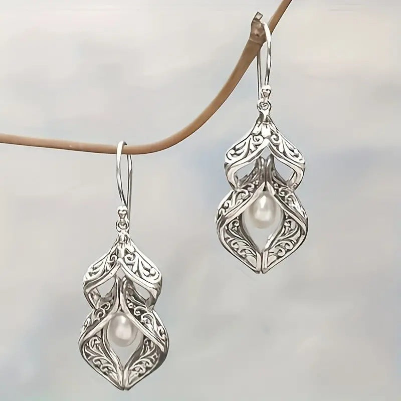 Bohemian Carved Pearl Earrings For Women Vera Lux