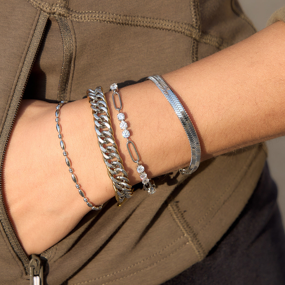 Stainless Steel Cuban Chain Bracelet Vera Lux