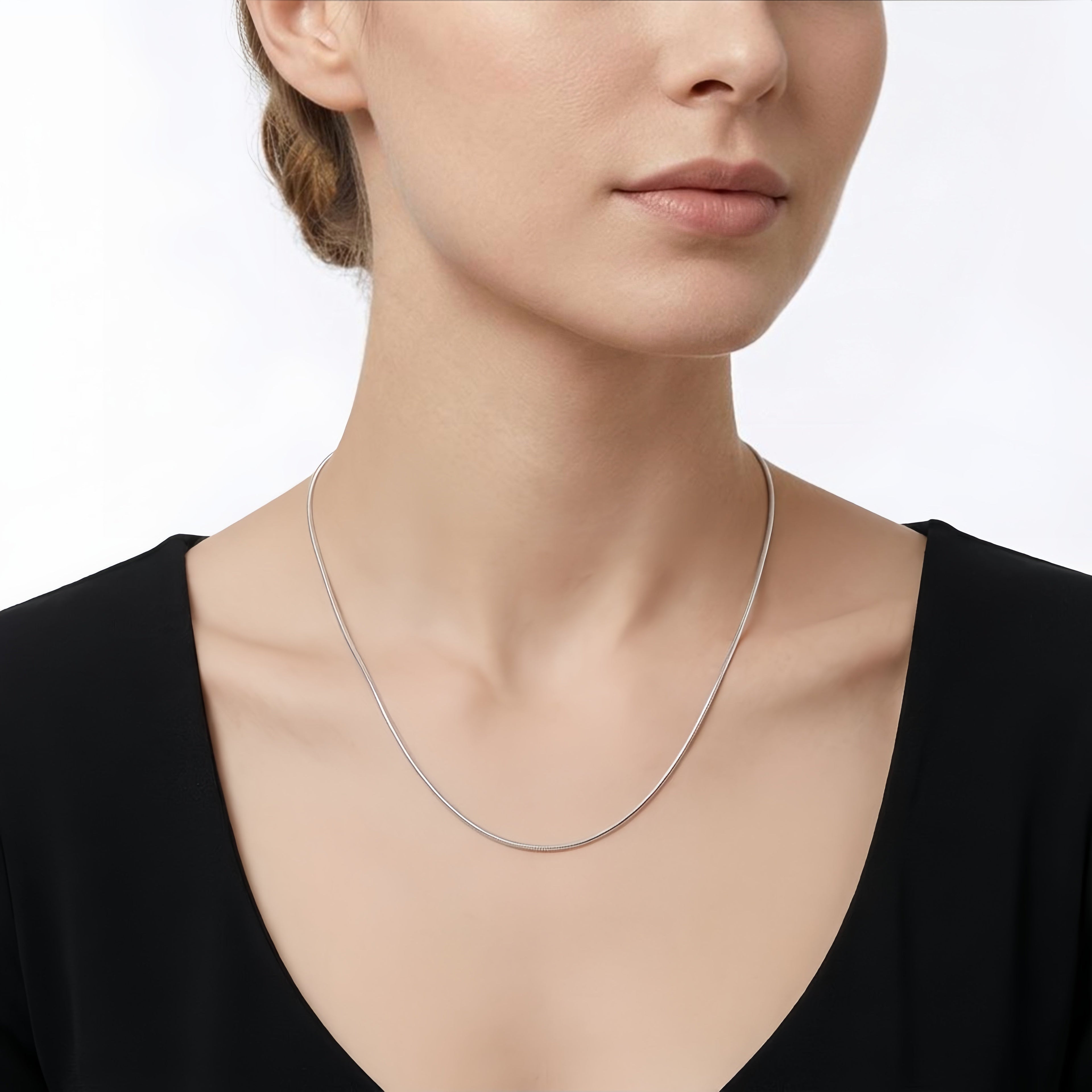 925 Sterling Silver Sterling  Snake Chain Necklace with Adjustable Extender - Classic Versatile Jewelry Vera Lux