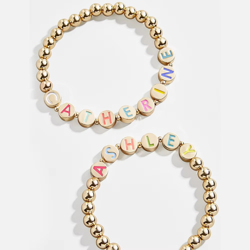 Simple Round Bracelet With Letter Charm Vera Lux