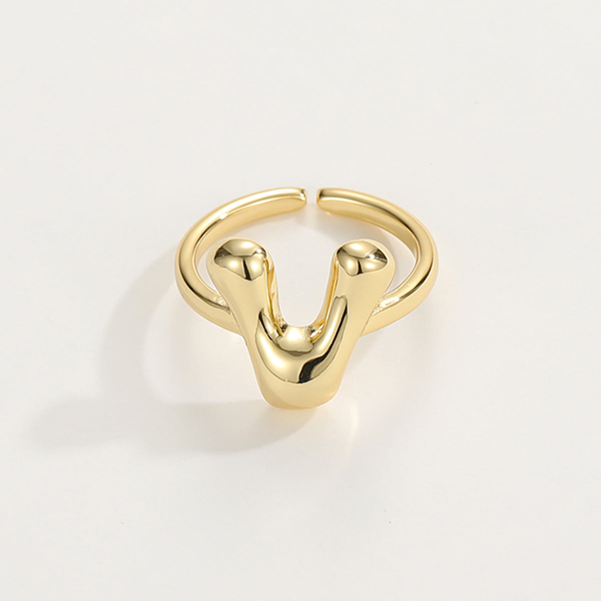 Adjustable English Letter Ring With Adjustable Opening Vera Lux