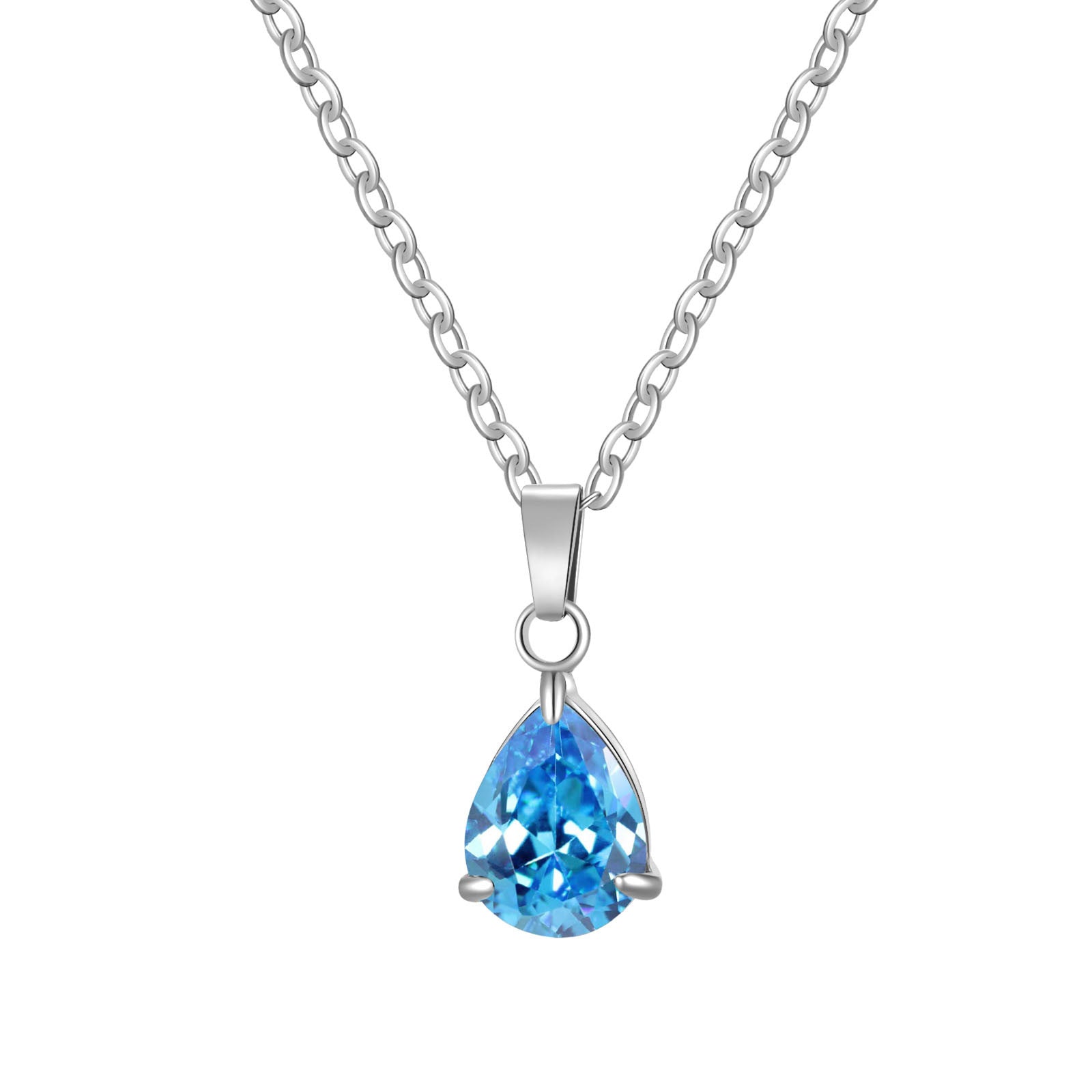 3A Water Drop Zircon Small Pendant Solitaire Pear-Shaped Zircon Womens Clavicle Chain Vera Lux