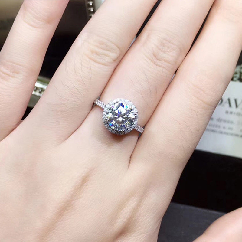 New Simulated Moissanite Ring For Women, INS Style Cluster Zircon Adjustable Band Vera Lux