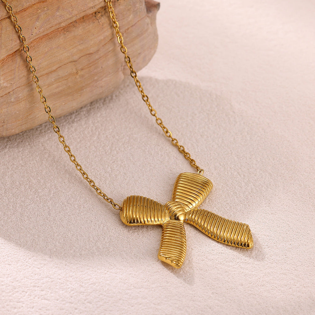 Statement Geometric Bow Tie Necklace That Wont Fade Vera Lux