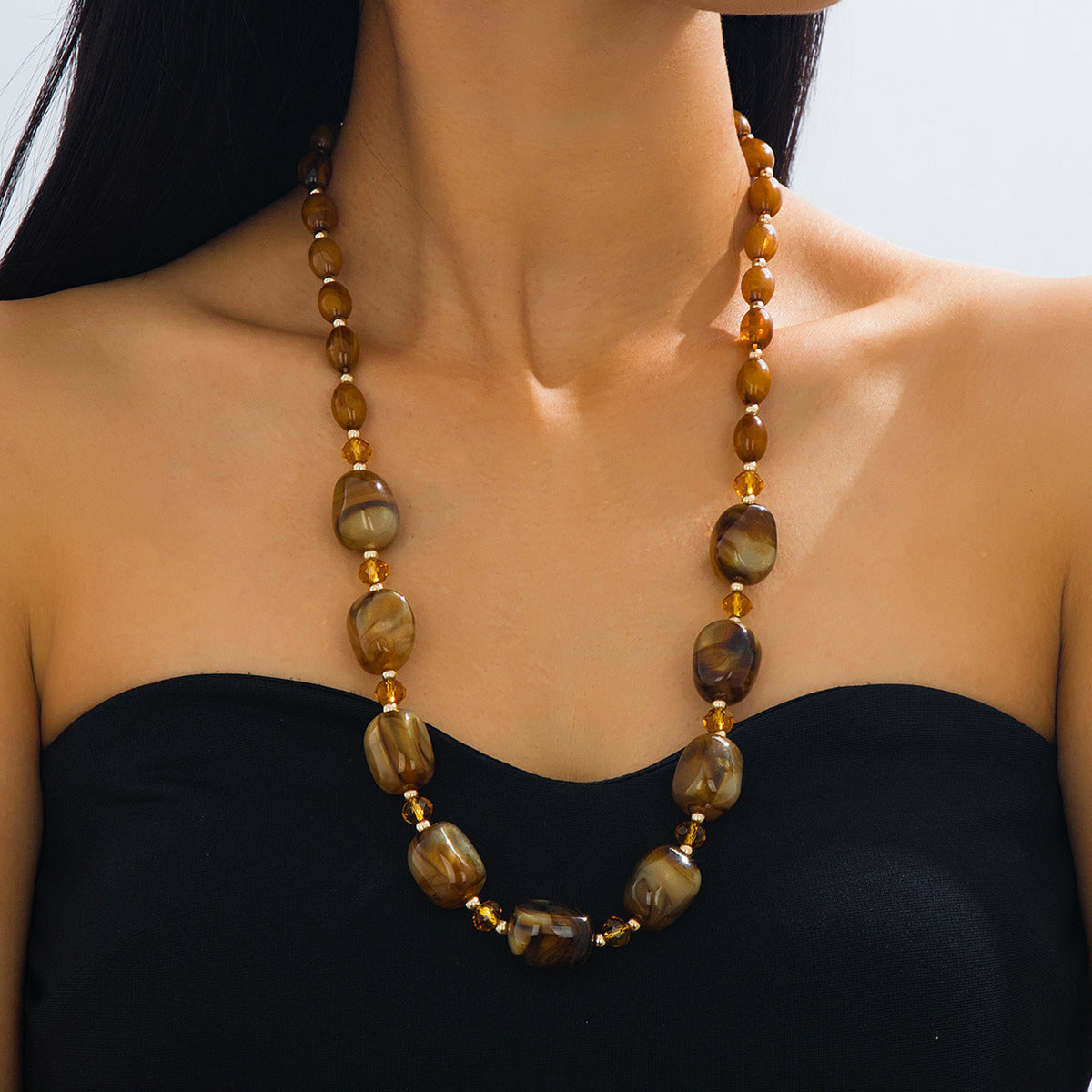 Colorful Resin Bead Necklace and Bracelet Set Collection Vera Lux