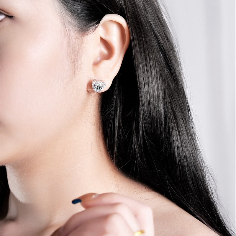 S925 romantic heart-shaped sterling silver earrings Vera Lux