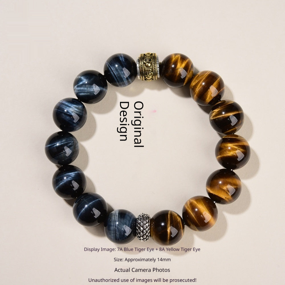 Natural Tigers Eye And Obsidian Collectors Bracelet Vera Lux