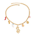 18K Gold Coral Shape Ocean Style Necklace Vera Lux