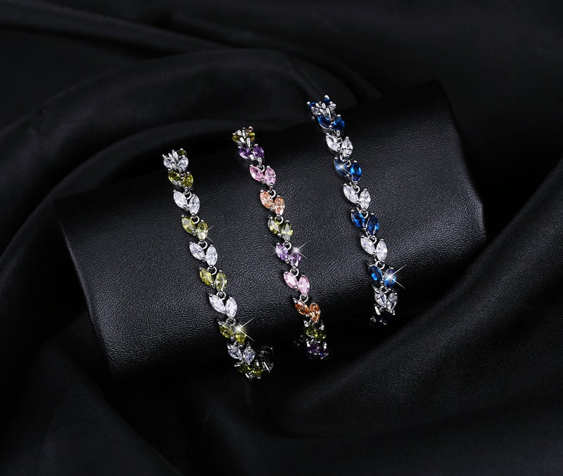 Small leaf zircon bracelet Vera Lux