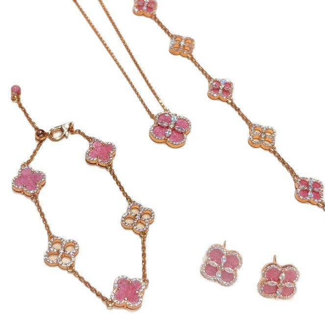 Pink Four Leaf Clover Jewelry Collection Vera Lux