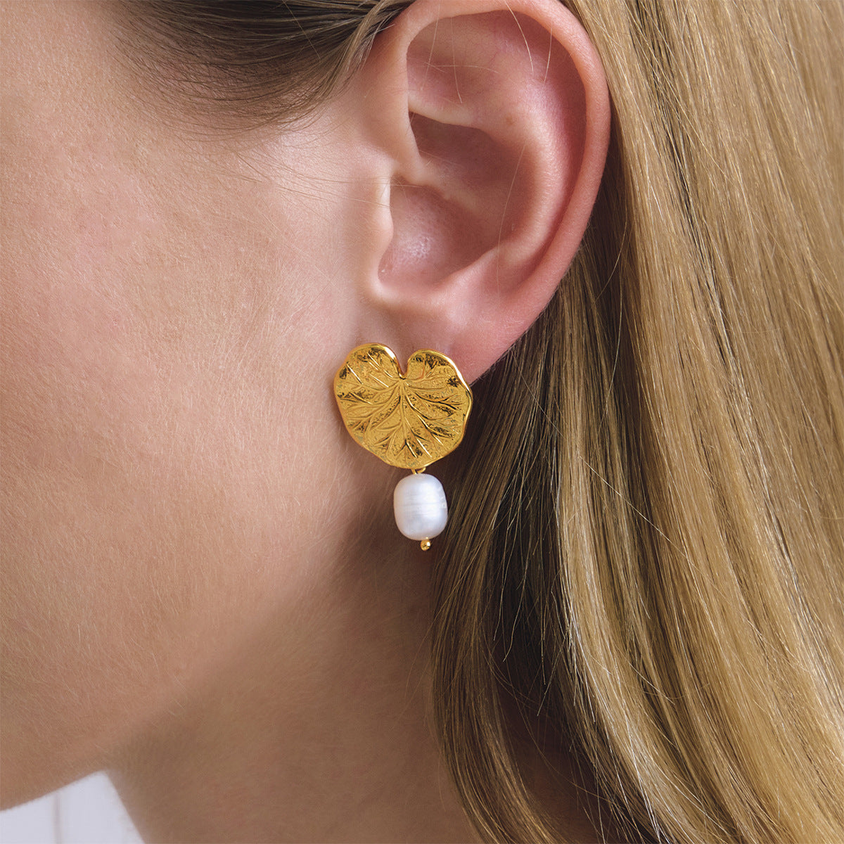Freshwater Pearl Lotus Drop Earrings Vera Lux